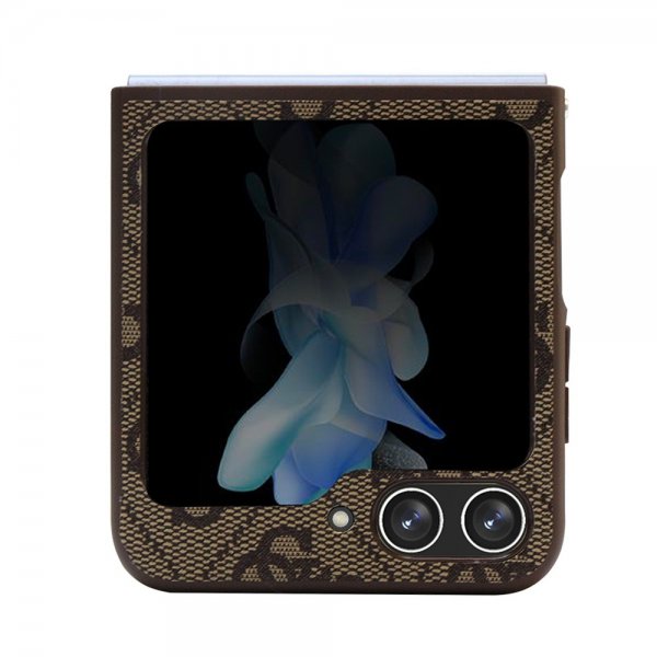Guess Samsung Galaxy Z Flip 5 Skal 4G Metal Triangle Strass Brun
