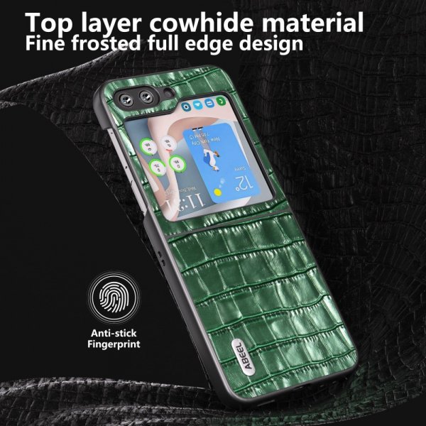 ABEEL Samsung Galaxy Z Flip 5 Skal Krokodiltextur Grön