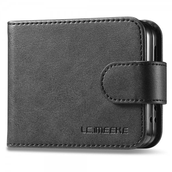 Lc.Imeeke Samsung Galaxy Z Flip 6/Flip 7 FE Fodral med Kortfack Stativfunktion Svart