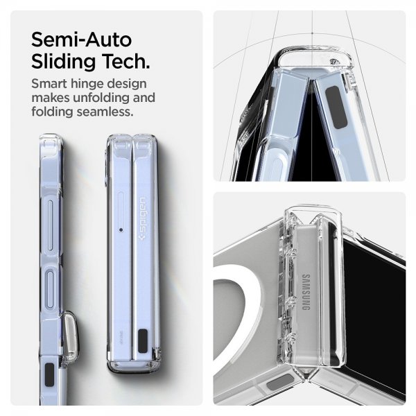 Spigen Samsung Galaxy Z Flip 6/Galaxy Z Flip 7 FE Skal Ultra Hybrid Pro MagFit Clear White