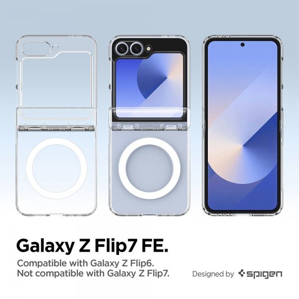Spigen Samsung Galaxy Z Flip 6/Galaxy Z Flip 7 FE Skal Ultra Hybrid Pro MagFit Clear White