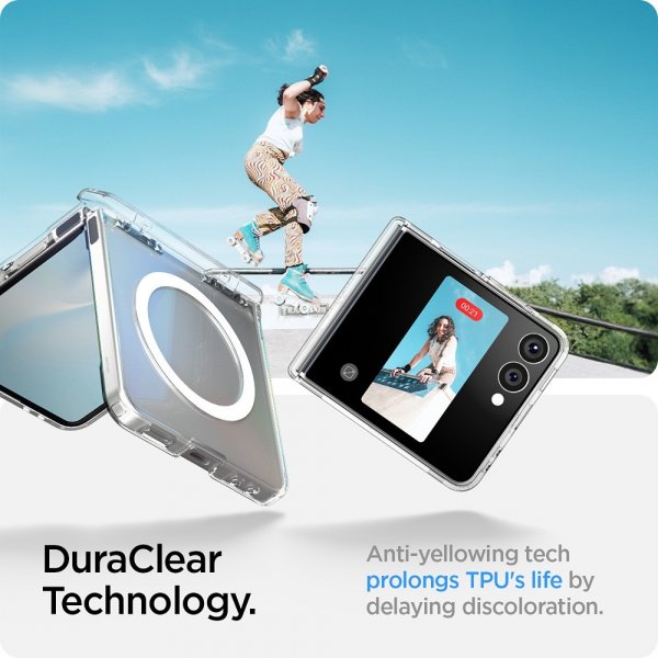 Spigen Samsung Galaxy Z Flip 7 Skal Ultra Hybrid Pro MagFit Clear White