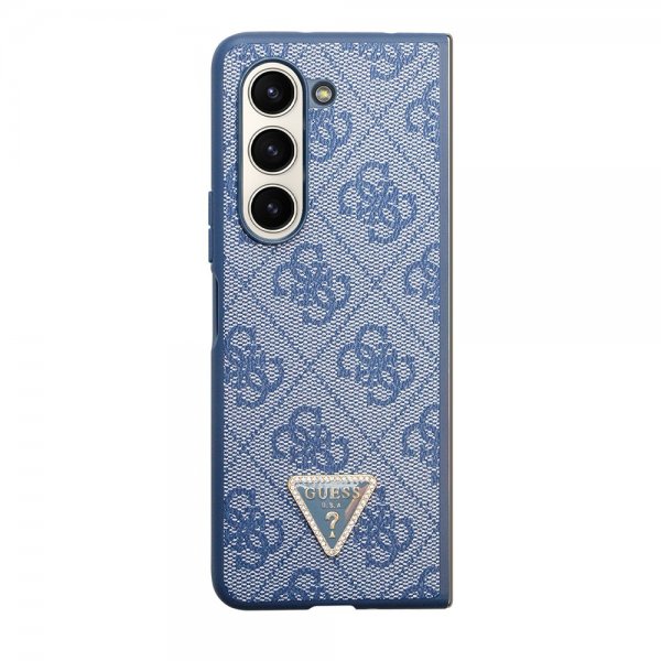 Guess Samsung Galaxy Z Fold 5 Skal 4G Metal Triangle Strass Blå