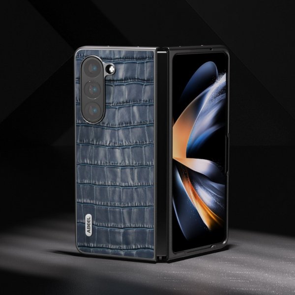 ABEEL Samsung Galaxy Z Fold 5 Skal Krokodiltextur Blå