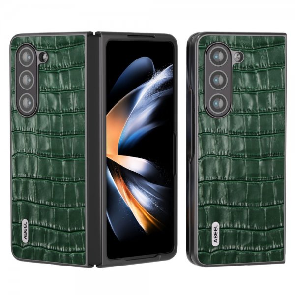 ABEEL Samsung Galaxy Z Fold 5 Skal Krokodiltextur Grön