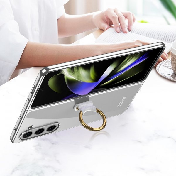 GKK Samsung Galaxy Z Fold 5 Skal med Ringhållare Silver