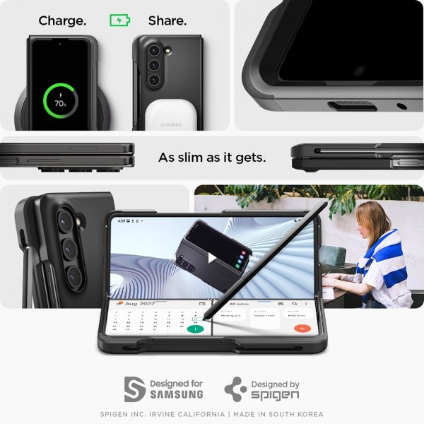 Spigen Samsung Galaxy Z Fold 5 Skal Thin Fit P Svart