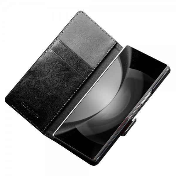Qialino Samsung Galaxy Z Fold 6 Fodral Äkta Läder Svart