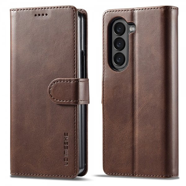 Lc.Imeeke Samsung Galaxy Z Fold 6 Fodral med Kortfack Stativfunktion Mörkbrun