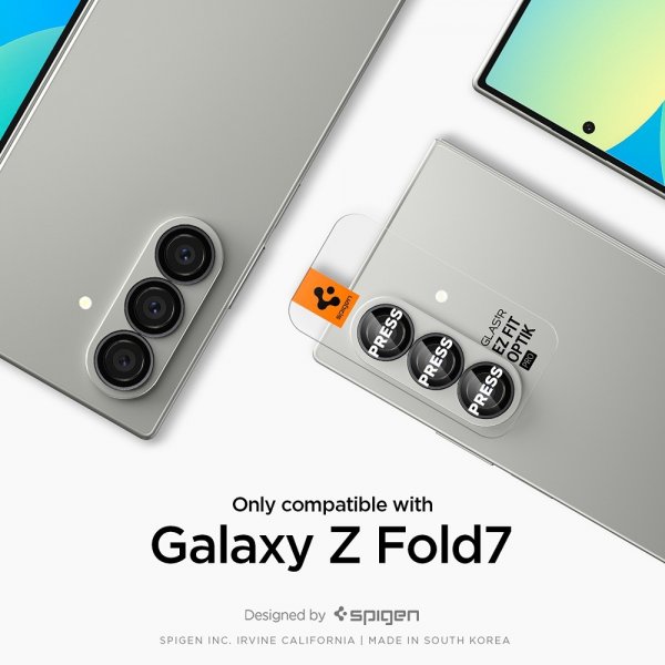 Spigen Samsung Galaxy Z Fold 7 Kameraskydd GLAS.tR EZ Fit Optik Pro 2-pack Svart
