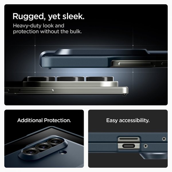 Spigen Samsung Galaxy Z Fold 7 Skal Tough Armor Pro MagFit Metal Slate