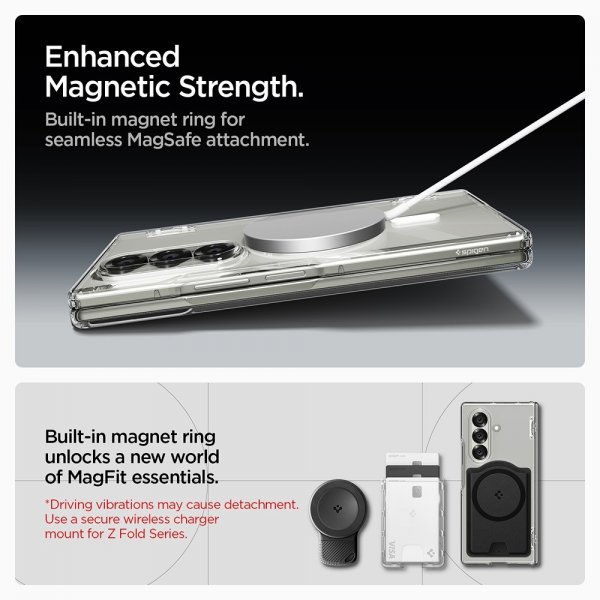Spigen Samsung Galaxy Z Fold 7 Skal Ultra Hybrid Pro MagFit Clear White