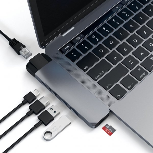 Satechi USB-C Pro Hub med 4K HDMI och Ethernet Space Gray
