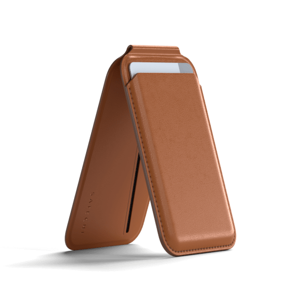 Satechi Korthållare Vegan-Leather Magnetic Wallet Stand Brun