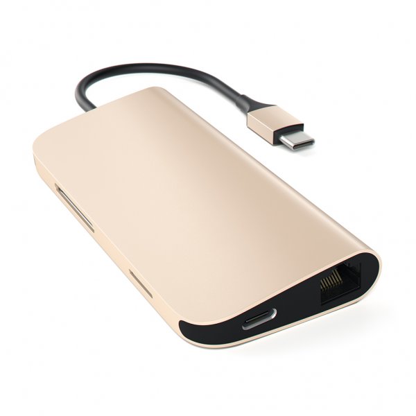 Satechi USB-C Multi-Port Adapter 4K Gigabit Ethernet Guld