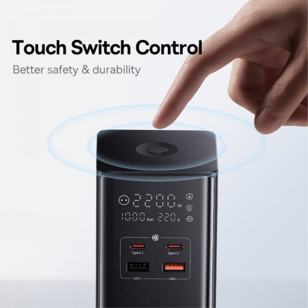 Baseus Skrivbordsladdare PowerCombo Tower Power Strip 100W Svart