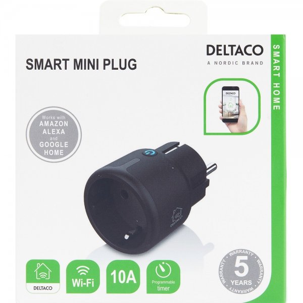 Deltaco Smart Home Smart Fjärrströmbrytare WiFi Svart