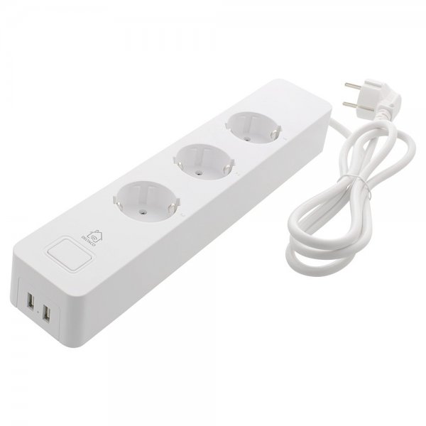 Deltaco Smart Home Smart Grenuttag WiFi 3xCEE 7/3 & 2xUSB-A 1.5m