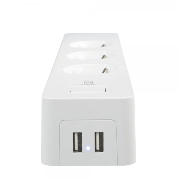 Deltaco Smart Home Smart Grenuttag WiFi 3xCEE 7/3 & 2xUSB-A 1.5m