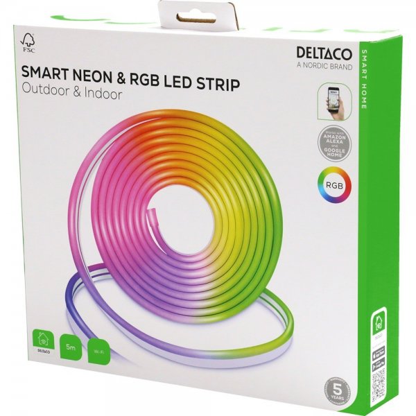 Deltaco Smart Home Smart Neon- och RGB-ljusslinga 5m