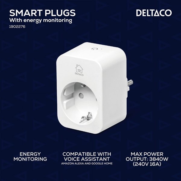 Deltaco Smart Home Smart Plug WiFi 2.4GHz 2-pack
