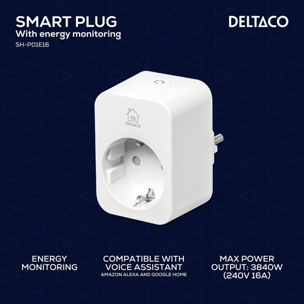 Deltaco Smart Home Smart stickkontakt med energiövervakning
