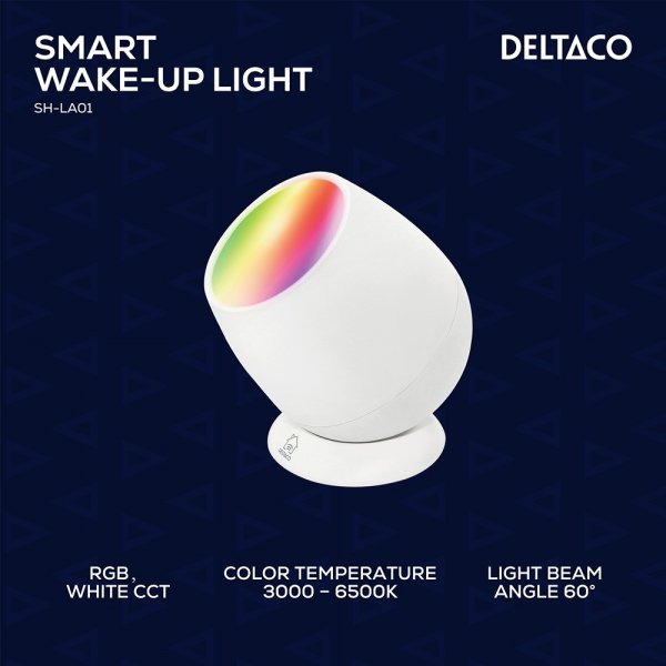 Deltaco Smart Home Smart Wake-up-lampa RGB USB-C