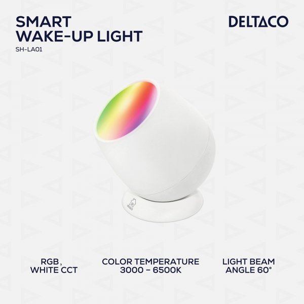 Deltaco Smart Home Smart Wake-up-lampa RGB USB-C