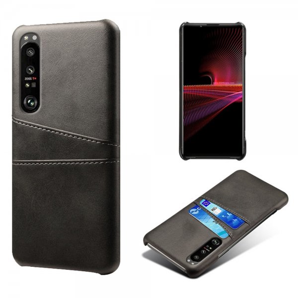 Sony Xperia 1 III Skal med två Kortfack Svart