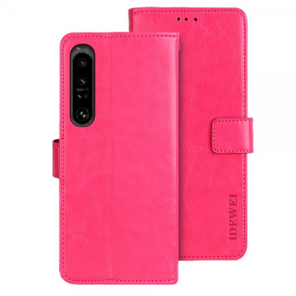 Sony Xperia 1 V Fodral Lädertextur Magenta