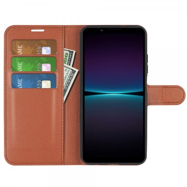 Sony Xperia 1 VI Fodral Litchi Brun