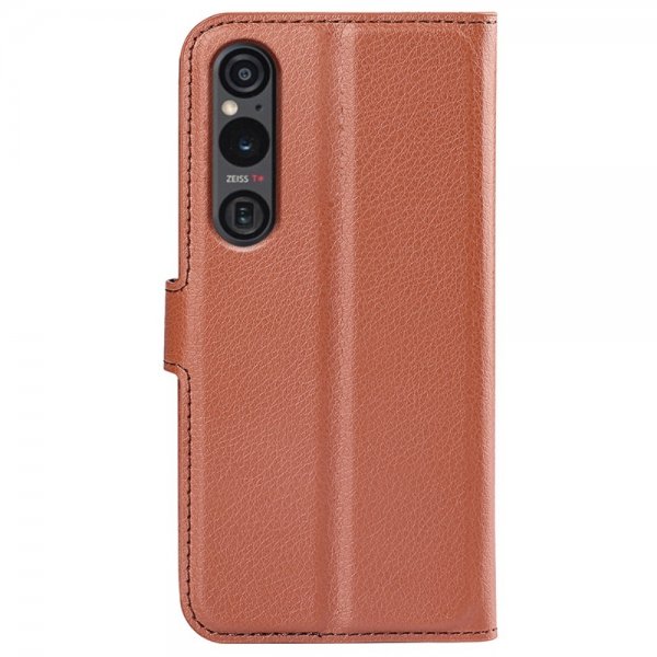 Sony Xperia 1 VI Fodral Litchi Brun