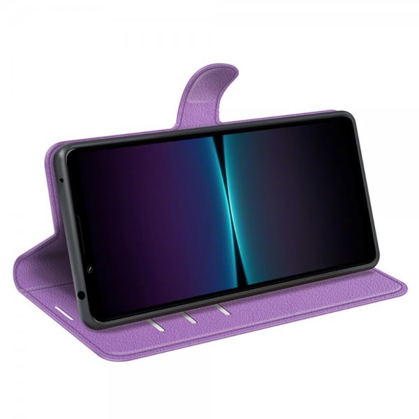 Sony Xperia 1 VI Fodral Litchi Lila
