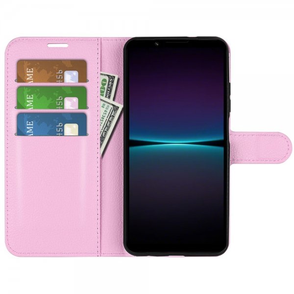 Sony Xperia 1 VI Fodral Litchi Rosa