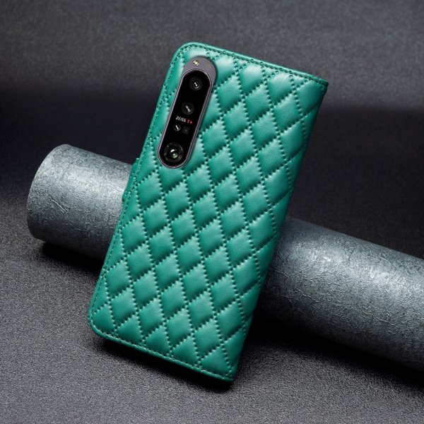 Sony Xperia 1 VI Fodral Rombmönster Grön