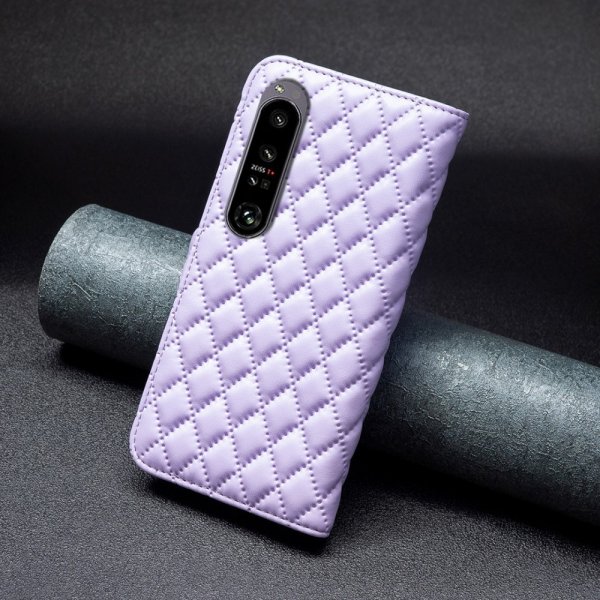 Sony Xperia 1 VI Fodral Rombmönster Lila