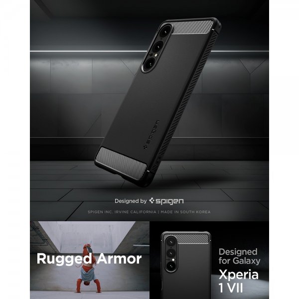 Spigen Sony Xperia 1 VII Skal Rugged Armor Matte Black