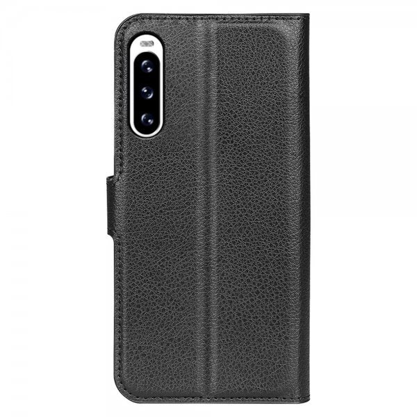 Sony Xperia 10 V Fodral Litchi Svart