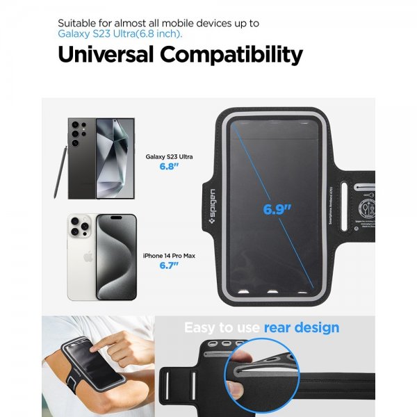 Spigen Sportarmband Dynamic Shield A703 Mobilhållare Svart