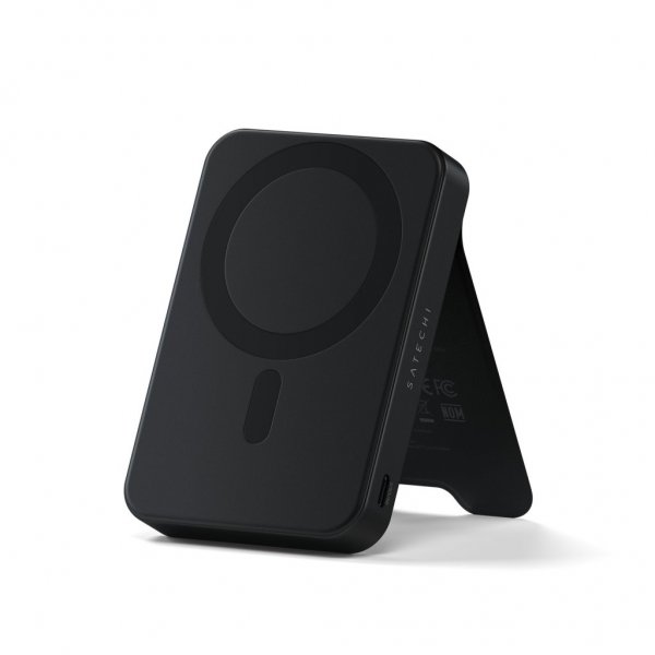 Satechi OntheGo Qi2 10K MagSafe-powerbank med Stativ Svart