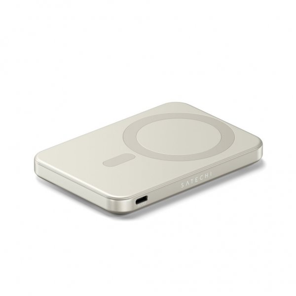 Satechi OntheGo Qi2 5K MagSafe-powerbank med Stativ Sand