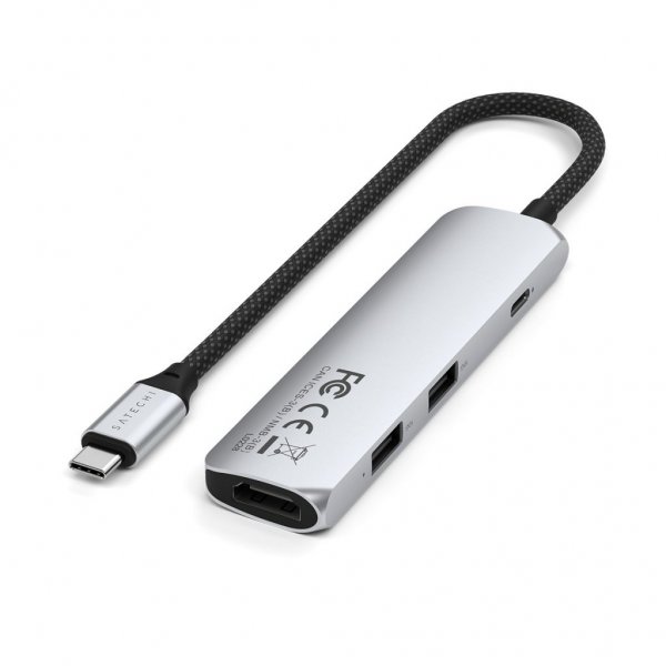 Satechi 4-i-1 USB-C Slim Multiport Adapter 4K Silver