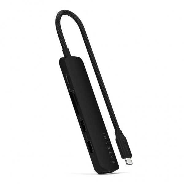 Satechi 6-i-1 USB-C Slim Multiport Adapter Svart