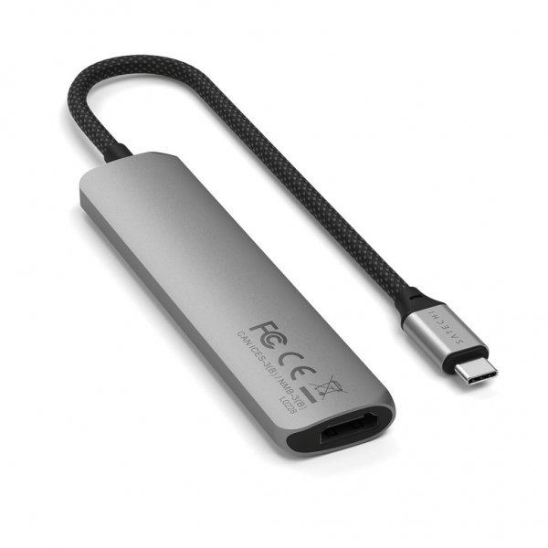 Satechi 6-i-1 USB-C Slim Multiport Adapter Space Gray