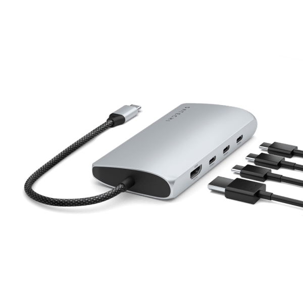 Satechi USB-C Multiport Adapter 8K With Ethernet V3 Silver