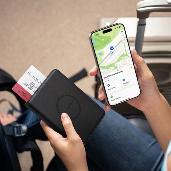 Satechi Vegan-Leather FindAll Passport Cover Svart