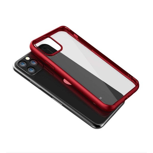 iPhone 11 Pro Max Skal Stöttålig TPU Röd Transparent