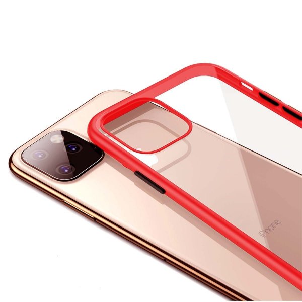 iPhone 11 Pro Max Skal Stöttålig Röd Transparent