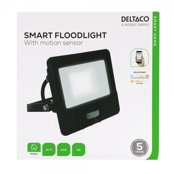 Deltaco Smart Home Strålkastare med Rörelsesensor 20W