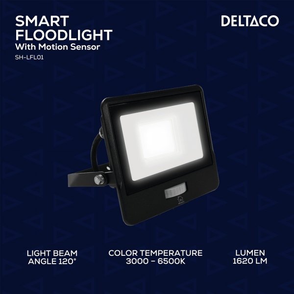 Deltaco Smart Home Strålkastare med Rörelsesensor 20W